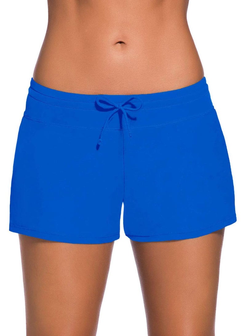 Aleumdr 3" Swim Shorts for Women - Sports Tankini Bottom Shorts with Side Split Waistband for Surfing Sail Summer Beach Swimwear Blue2 Medium - Image 1